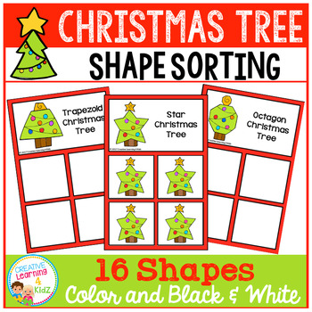 Shape Sorting Mats: Christmas Tree by Creative Learning 4 Kidz | TPT