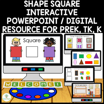 Preview of Shape Square Interactive PowerPoint / Digital Resource Prek, TK, K & Spec Educ