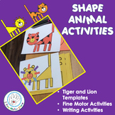Shape Tiger  Lion Craft Fine Motor and Writing Activities