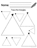 Shape Tracing / Pre Handwriting Activity - Triangles