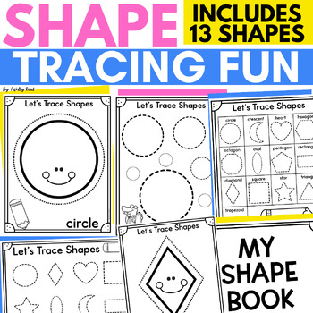Preview of Shape Tracing Printables and Worksheets for Preschool and Kindergarten 2D Shapes