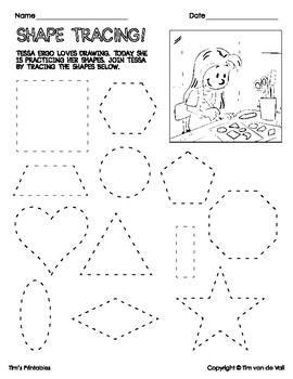 shape tracing worksheets 20 pages of tracing practice by tims printables