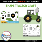 Shape Tractor Craft - Cut and Glue Activity for Preschoolers
