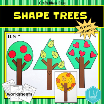 Preview of Shape Trees Math Craft - Arbor Day, Earth Day