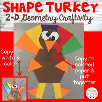 Shape Turkey/Thanksgiving Craft/Activity #trickysale