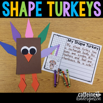 Preview of Thanksgiving Math Craft Activity Shape Turkeys