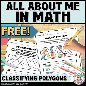 Preview of FREE Classifying Polygons All About Me in Math Printable Activity 3rd Grade