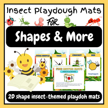 Preview of Shape Up with Bugs! Playdough Mats for Fine Motor Skills - Pre-K, & Kindergarten