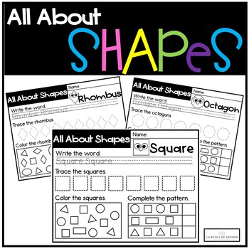 Preview of Shape Worksheet Pre K Shape Activity for Toddlers Shape Preschool Learning