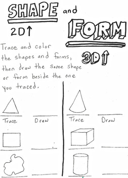 Preview of Shape and Form Worksheet