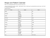 Shape and Pattern Calendar-Full Year