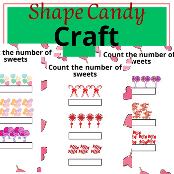 Preview of Shape candy math craft valentines math Size A4