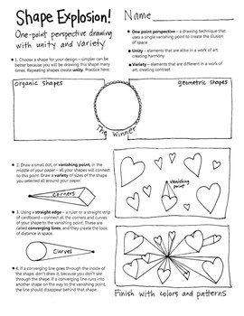 Shape Explosion Beginning Perspective Drawing Activity