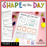 Shape of the Day [Properties of 2D Shapes] Grade 1 + Grade 2