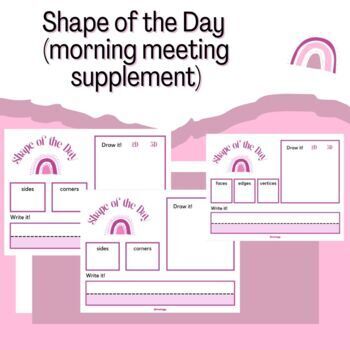 Preview of Shape of the Day (Differentiated Geometry Math Mat/Supplement) (3 VERSIONS!!)
