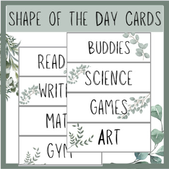 Preview of Plant Themed Shape of the Day (Schedule Cards)