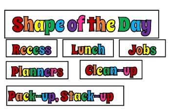 Preview of Shape of the Day Signs