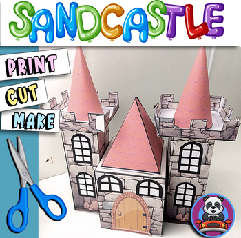 Preview of Shape sandcastle3d-summer sandcastle shapes-Sandcastle craft-sandcastle template