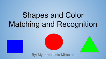 Preview of Shape sorting, shape matching, Math center activity,  special needs, DTT
