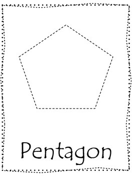 Shape tracing. Trace the Pentagon Shape. Preschool printable curriculum.