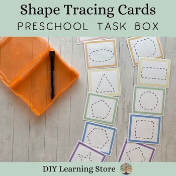 Shape tracing cards- task box activity by DIY Learning Store | TPT