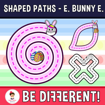 Preview of Shaped Paths Clipart Easter Bunny Edition Guided Set Motor Skills Pencil Control