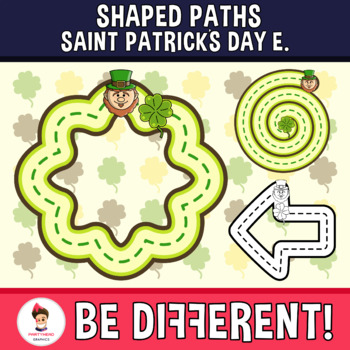 Preview of Shaped Paths Clipart Saint Patricks Day Edition Guided Set Motor Skills Clover