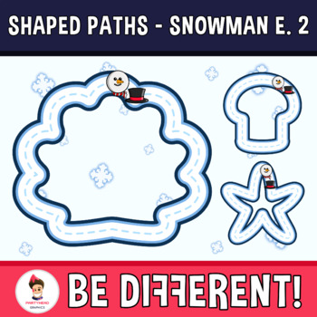 Preview of Shaped Paths Clipart Snowman Edition 2 Guided Set Motor Skills Pencil Control