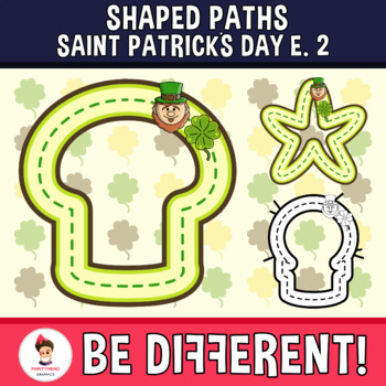 Preview of Shaped Paths Clipart Valentines Bear Edition 2 Guided Set Motor Skills February
