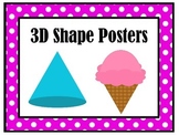 3D Shapes Posters | Preschool Kindergarten 1st Grade | Mat