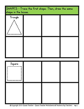 Shapes 2d Shapes Trace And Draw The Shapes Kindergarten Grade 1 1st Grade