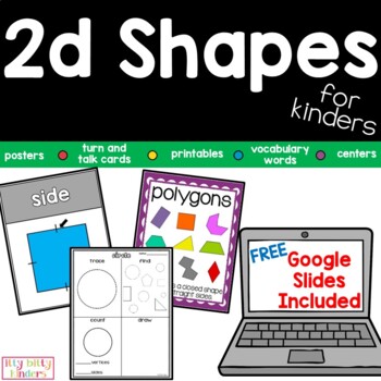 Preview of Flat Shapes, 2D Shapes, Polygons, Geometry, Printable and Bonus GOOGLE SLIDES™