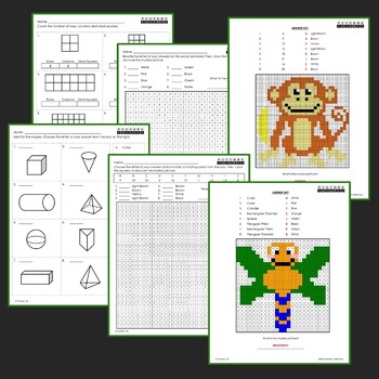 shapes 2nd grade worksheets 2d and 3d shapes center tpt