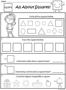 shapes worksheets 2d 3d shapes kindergarten by my study buddy