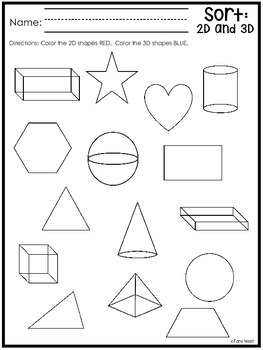 Shapes {2D & 3D} Practice Sheets by Tara West | Teachers Pay Teachers