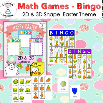 Preview of Shapes - 2D & 3D Shapes - Easter Bingo