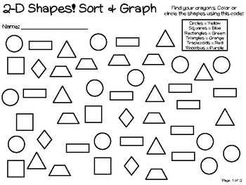 Shape Worksheets - 2D & 3D Shapes - Graphing, Tally Marks - Math Worksheets