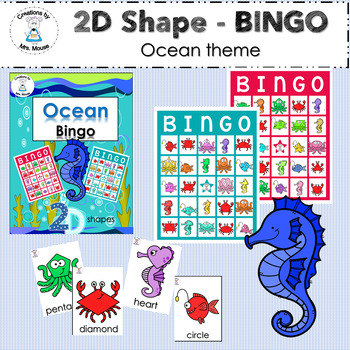 Preview of Shapes - 2D Shapes Ocean Bingo