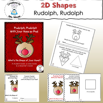 Preview of Shapes - 2D Shapes - Rudolph, Rudolph, With Your Nose So Red