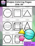 Shapes 2D and 3D Coloring Pages Two Dimensional and Three 