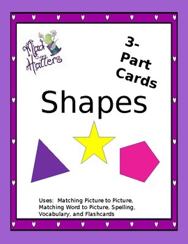 Preview of Shapes 3 part cards