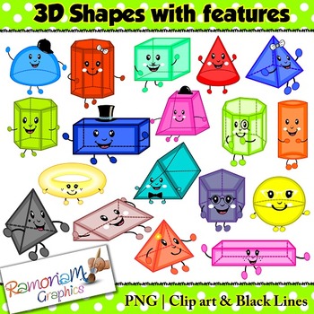 Shapes 3D Clip art by RamonaM Graphics | Teachers Pay Teachers