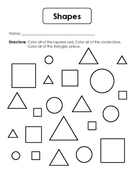 Shapes by Simple Preschool Assessments | TPT