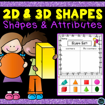 Preview of 2D and 3D Shapes Worksheets | Shapes and Attributes