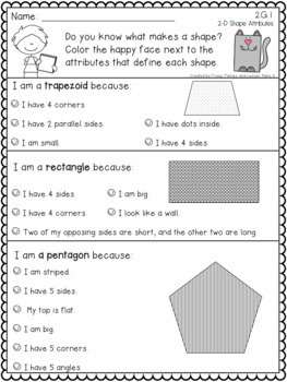 Shapes, Colors, and Sizes Spelling Quiz Worksheet for 1st - 2nd