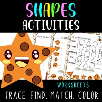 Preview of Shapes Activities for Toddlers | Find, Match, Trace, and Color Activities