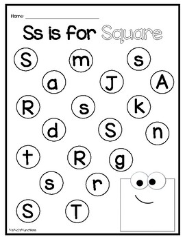 Shapes - Beginning Sound and Letter Recognition Do-A-Dot Printables