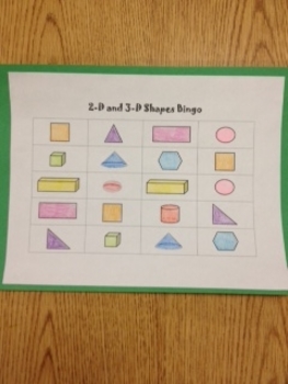 Preview of Shapes Bingo with 2-D and 3-D Shapes