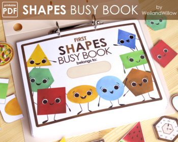 Preview of Shapes Busy Book Printable for Toddlers | File Folder Games Learning Shapes