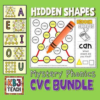 Preview of Shapes: CVC Mystery Shapes BUNDLE (Phonics + Geometric Shapes)